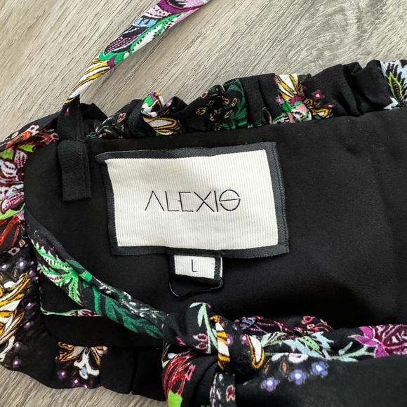 ALEXIS "ALMA" BLACK FLORAL CROP BANDEAU BRA BOHO TOP BLOUSE MIDNIGHT BLOOM - Picture 5 of 5